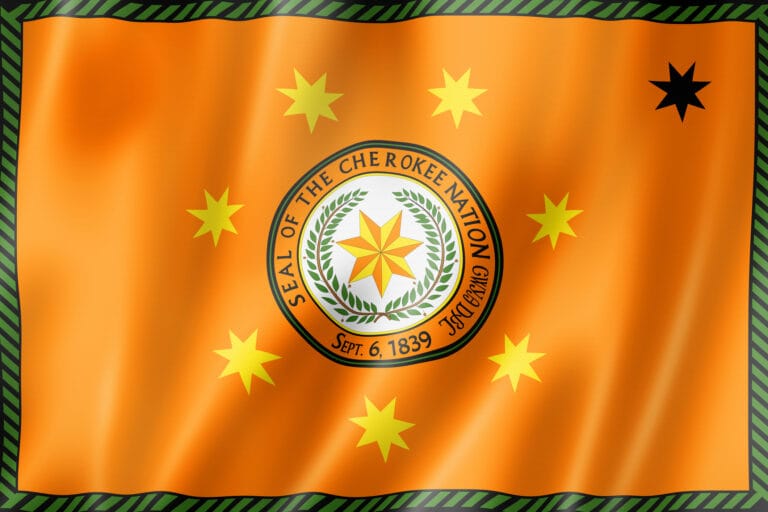 graphic image of Cherokee flag from Dreamstime
