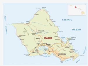 Map of Oahu HI