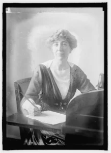 Congresswomen Rankin at her desk